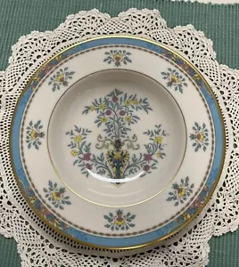 Lenox Blue Tree Rimmed Soup Bowl, 8-1/4” Gold Stamp, Discontinued - Picture 1 of 11