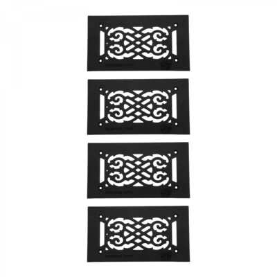 Rejilla de ventilación de aire térmico negra aluminio fundido acabado victoriano paquete de registro de 4 Foto 1 de 4