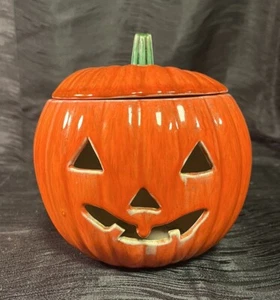 Linterna Jack O Calabaza Años 70 Cerámica De Colección 6" Decoración de Mesa Halloween - Imagen 1 de 17