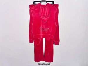 JUICY COUTURE VELOUR OG BLING TRACKSUIT SET PINK (SZ 1X, 2X, 3X) HOODIE & PANTS - Picture 1 of 14