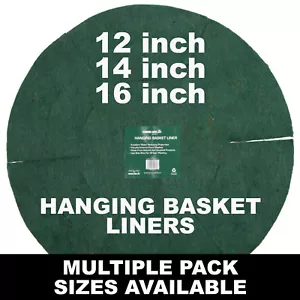 HANGING BASKET PLANTER LINERS 12" 14" 16" INCH NATURAL GREEN FIBRE DIA.18-21-24 - Picture 1 of 47