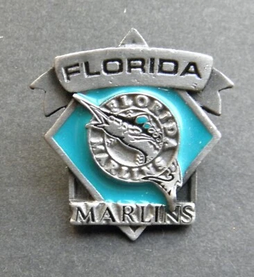 FLORIDA MARLINS MLB MAJOR LEAGUE BASEBALL LAPEL PIN 1 x 1.1 inches - Image 1 of 2
