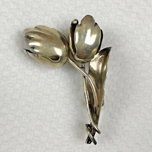 Taxco Damaso Gallegos Mexico Sterling Silver Flower Brooch Pin Vintage 1.5" - Picture 1 of 8