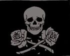 SKULL AND ROSES woven sew on patch, unused
