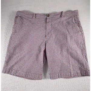 Vineyard Vines Breaker Shorts Mens 38 Red White Check Golf 9” Seersucker - Picture 1 of 8