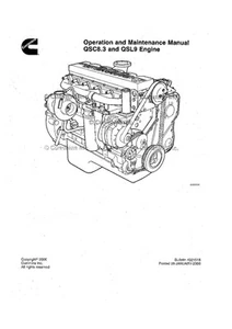 Hyundai CUMMINS QSC8.3 QSL9 Tier2 ENGINE Operation Maintenance Manual - Picture 1 of 1