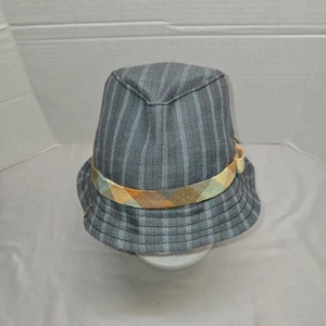 Goorin Bros türkis gestreift kariert blau Fedora Wollmischung Hut XLarge EUc - Bild 1 von 7