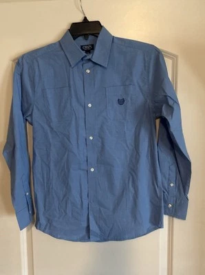 Camisa Chaps Jóvenes Niños Talla L 14-16 Azul Manga Larga Con Botones Foto 1 de 4