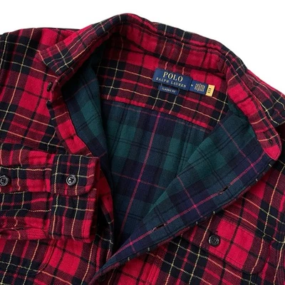 Polo Ralph Lauren Shirt Plaid Button Up Double Faced Workshirt Size Medium $138 - Image 1 of 4