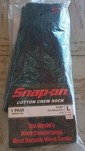 Snap-On CREW-Socken SCHWARZ LARGE, HERGESTELLT IN DEN USA *NEU* - Bild 1 von 2