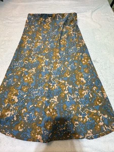 Prana Skirt Womens Medium Outdoors Lightweight Brown, Teal Camo A Line Midi LNC - Picture 1 of 16