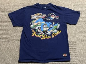 Vintage Harley Davidson The Great Lakes States Single Stitch Shirt L blau 1989 - Bild 1 von 20