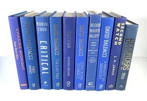 Lot of 10 Hardcover LIGHT BLUE Sky Azure Shade Books Staging Prop Podcast Decor - Picture 1 of 11