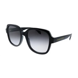 New Alexander McQueen AM 300S 001 Black Plastic Sunglasses Grey Gradient Lens - Picture 1 of 3