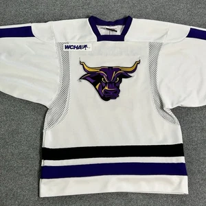 MINNESOTA STATE Mankato Jersey Men Small Mavericks Hockey WCHA White LaFontaine - Picture 1 of 16
