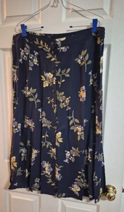 Vintage Sag Harbor 90er Damenrock Knopfleiste blau Blumen Größe Extra Large - Bild 1 von 8
