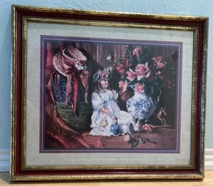 Large VTG Home Interiors Framed Picture Grandmas Attic By D. Giacomo 27.5X23.5 - Picture 1 of 7