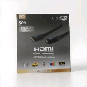 Ultra Pro Elite 50 Fuß HDMI Kabel – In-Wall Rated CL2 – 3D/4K Ready – Open Box - Bild 1 von 6