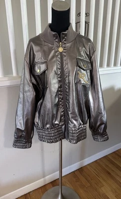 Rocawear Bronze  Faux Leather Bomber Jackets Sz “See Measurements “ - Image 1 of 4