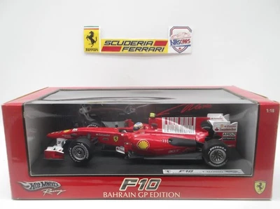 1/18 Winner Bahrain GP 2010 Ferrari F10 #8 Fernando Alonso Hot Wheels Racing - Image 1 of 4