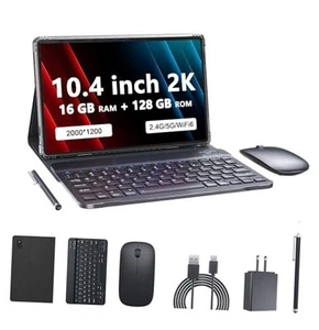 Tablet with Keyboard and Case, Android 13.0 10.4 Inch, 16GB 16GB+128GB Black - Picture 1 of 8