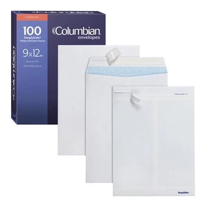 9 x 12 security envelopes self seal tamper evident 100 pack - Picture 1 of 7