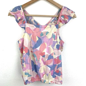Gap Kids Racerback Tank Top Size XXL (14-15) Girls Floral Print Flutter Sleeve - Picture 1 of 4