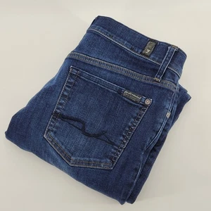 Jeans donna 7 For All Mankind Slimmy taglia 32 cotone spandex lavaggio scuro denim - Foto 1 di 7