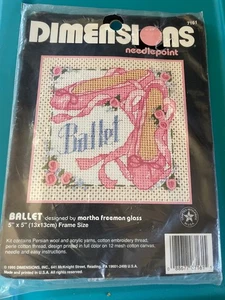Vtg 1995 Dimensions #7161 Ballet Slipper Needlepoint Kit by Martha Freeman Glass - Bild 1 von 3