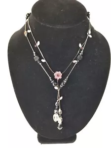 Claire's schwarze Halsketten 1928 Tropfen baumeln Strass 2 Stück - Bild 1 von 12