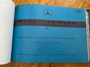 Mercedes Dealership Engine Parts Catalogue Book Type 280s/se-350se-450se-sel 116 - Picture 1 of 4