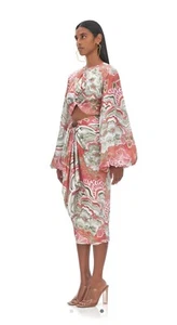 Andrea Iyamah Women's Behati Skirt, & Crop Top in Mushroom print - Picture 1 of 4