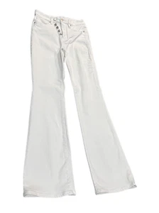 Good American Button Fly Waist Cinched White Flared Leg Bell Bottom Jeans Size 2 - Bild 1 von 5