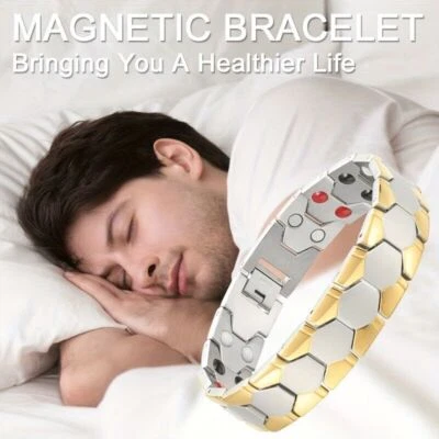 Stainless Steel Magnetic Bracelets For Men Ultra Strength Magnets Wristband Gift - Image 1 of 4
