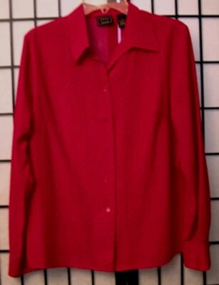 CAMISA BLUSA LUNARES MUJER LAURA SCOTT - MANGA LARGA - ROJA - TALLA 14 Foto 1 de 2