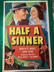 MOVIE POSTER ONE SHEET - AUSTRALIAN - HALF A SINNER - 1940 - Picture 1 of 1