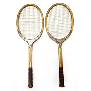 Pair Vintage Davis Cup Imperial Wood Tennis Rackets with Strings - Picture 1 of 9