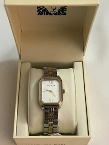 Anne Klein Octagonal Shaped Metal Bracelet Watch Silver & Gold Two Tone Watch - Picture 1 of 5
