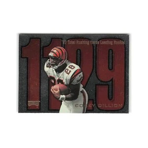 Scheda calcio Corey Dillon 1998 Playoff Prestige #7 Cincinnati Bengals quasi nuova - Foto 1 di 3