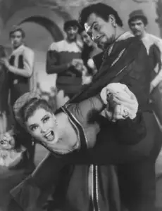 Howard Keel spanking Kathryn Grayson from the 1953 musical film Ki- Old Photo - Picture 1 of 1
