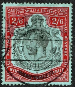NYASALAND 1921-33 GEO V 2/6 SG 110k F/U (Ref 1129) - Picture 1 of 2