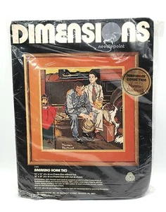 Corbatas Dimensions Needlepoint 2185 Breaking Home Norman Rockwell 14" x 14" NOS - Imagen 1 de 5