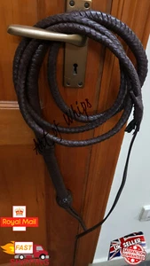 8 Fuß Indiana Jones Stierpeitsche 8 Zöpfe Top Maserung Rindsleder Risspeitsche - Bild 1 von 9