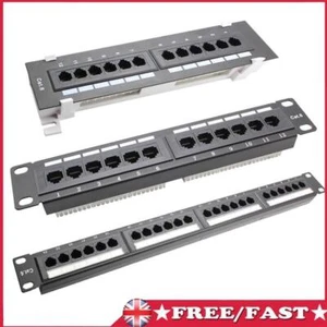 12 Port/24 Port CAT6 Patch Panel RJ45 Networking Wall Mount Rack - Afbeelding 1 van 15