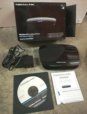 Medialink Wireless N Router MWN-WAPR300N 300 Mbps 4-Port 10/100 Black w/ Disc - Image 1 of 4