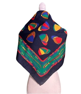 Tie Rack Made in Italy 'Jockey Caps' Poly Art of The Scarf Equestrian Derby - Picture 1 of 4