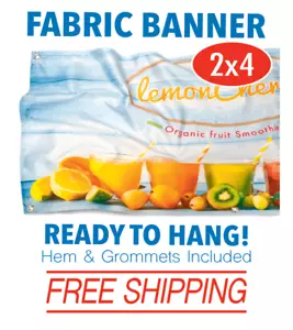 Banner de tela personalizado a todo color de 2' x 4' - ENVÍO GRATUITO - Imagen 1 de 11