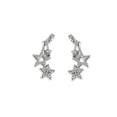 Pendientes Un Par/Juego Plateado Stud Estrella Joyería Mujer Elegante Estrás Foto 1 de 4