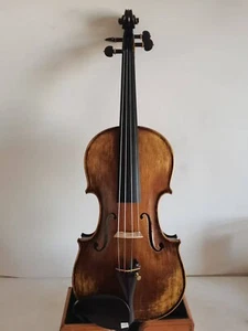 New 4/4 violin Stradi model flamed maple back spruce top hand carved 0095 - Picture 1 of 7