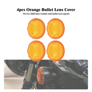 4 cubiertas estilo bala con luz de señal de giro para lentes ámbar para Harley Glide Sportster - Imagen 1 de 17